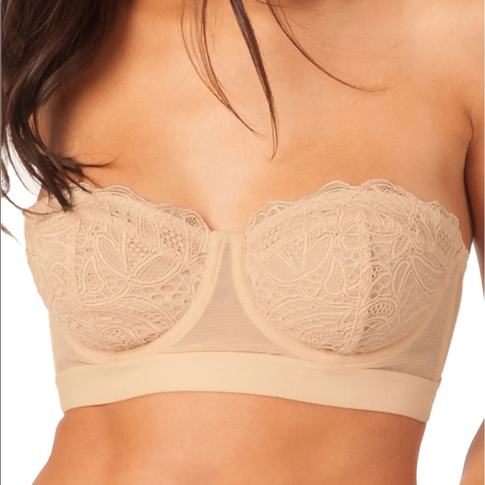 Lively The Lace Strapless Bra Toasted Almond
